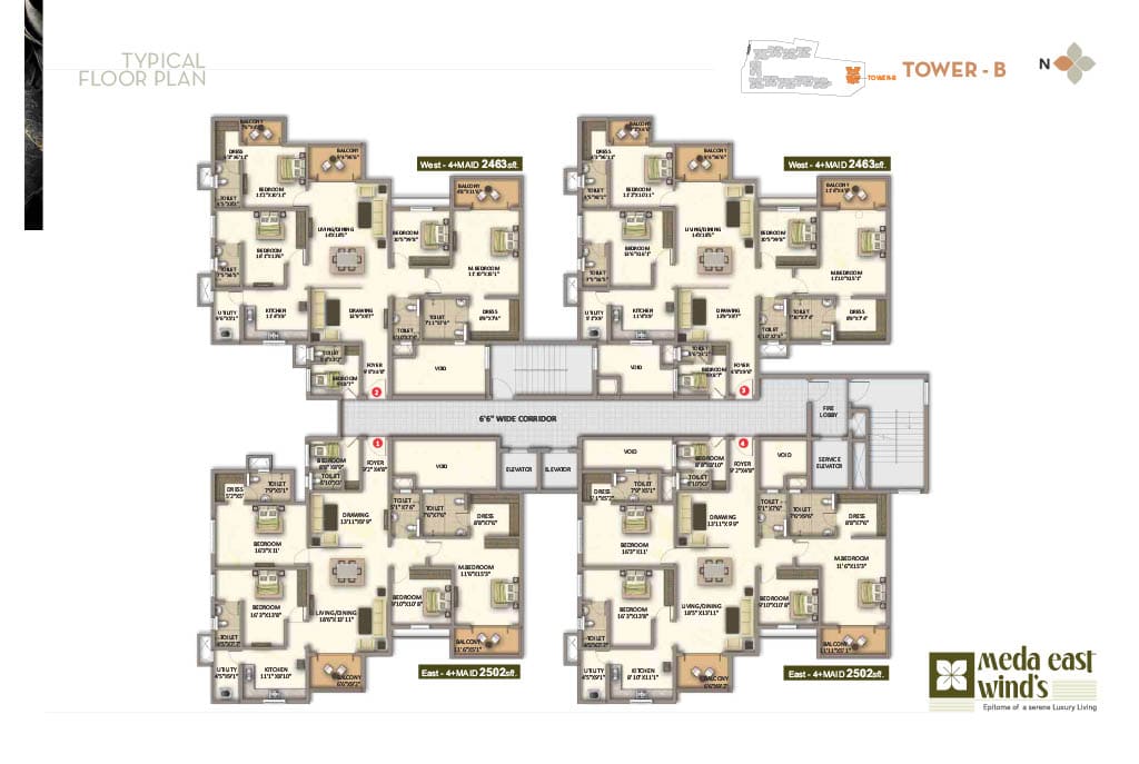 4 BHK Floor Plan